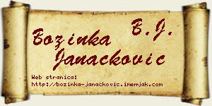 Božinka Janaćković vizit kartica